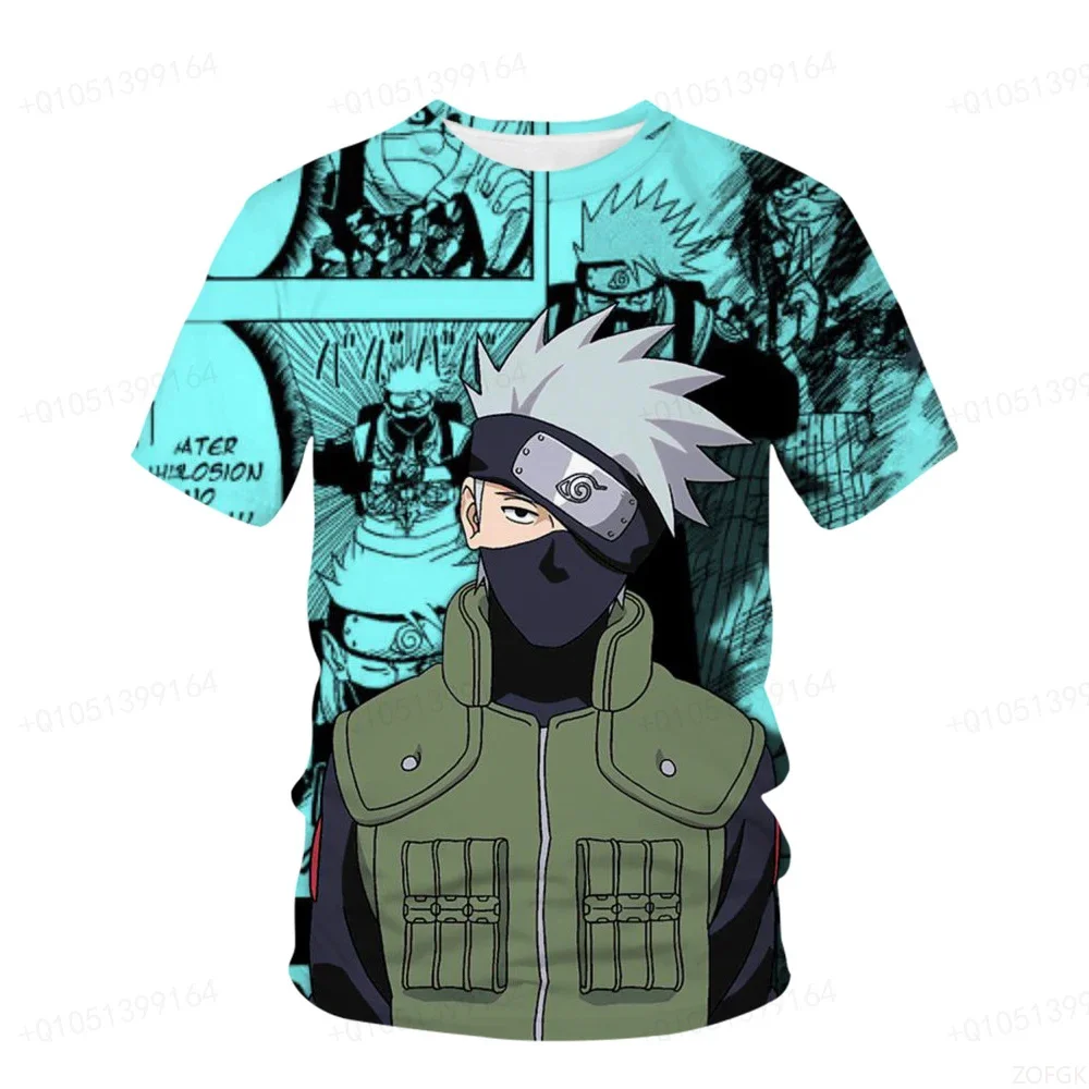 تي شيرت رجالي ساسوكي بنين بنات تي شيرت ثلاثية الأبعاد طباعة ناروتو كم قصير Akatsuki تي شيرت رجالي أنيمي المتضخم الرجال الملابس