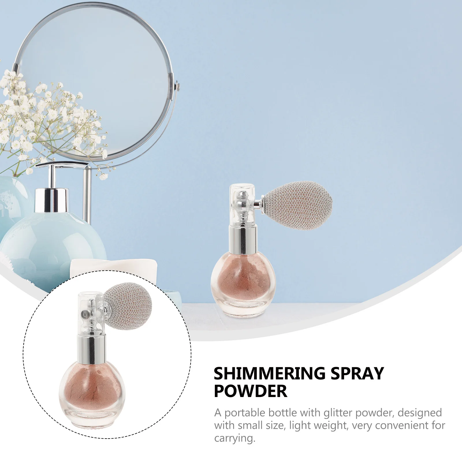Körperglitzer-Highlighter-Puder, schimmerndes Spray für Gesichtshaar-Make-up, glitzerndes Glühen, leicht, tragbar, für Party, Hochzeit, Abschlussball
