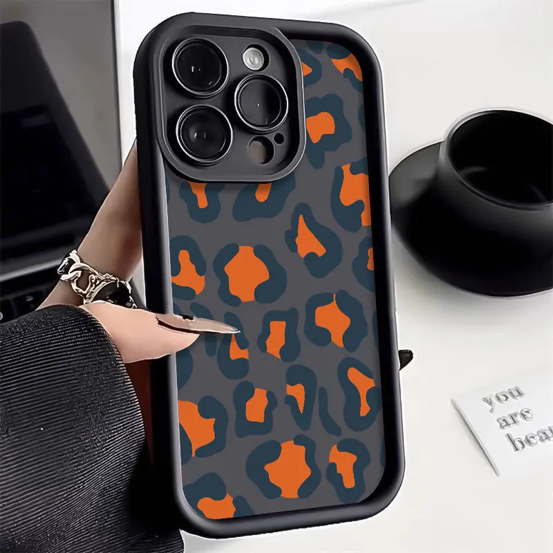 New Leopard Print Silicone Phone Case For iPhone 15 14 13 12 11 Pro Max XS XR X 7 8 Plus SE Bumper Soft Protectiou cover