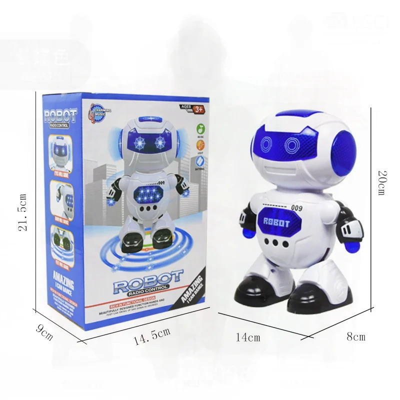 Electric Intelligent Dancing Robot Toy with Rotating Lights And Music for Children Boys And Girls Glow Singing Dancing Plastic