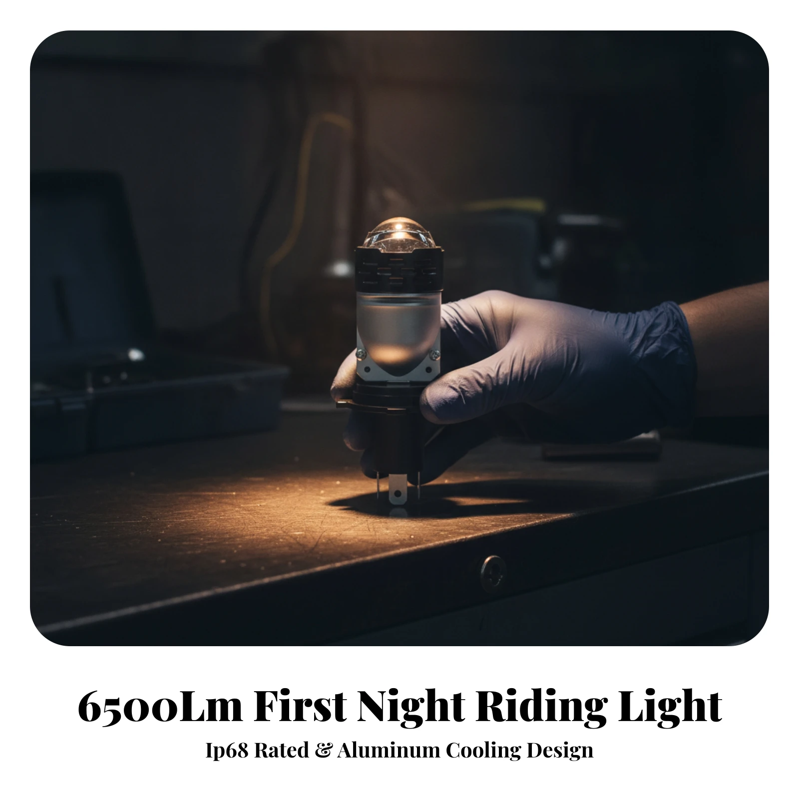 H4 Direct-Insertion LED Motorcycle Headlight Bulb Super Bright Motorcycle Headlight Bulb with Integrated Optical Lens Lens