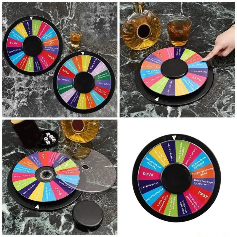 31BE 2 Sided Drinking Game Spinner Board Premium Acrylic Construction Smooth Rotation