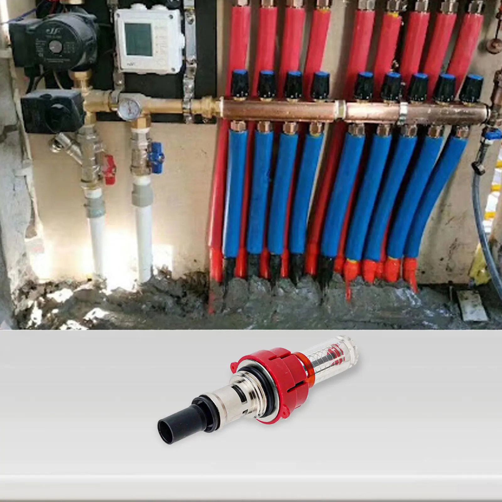 Medidor de flujo transparente para aplicaciones de calefacción, regulador de medidor de flujo, monitoreo Visual de flujo, distribución de calor equilibrada