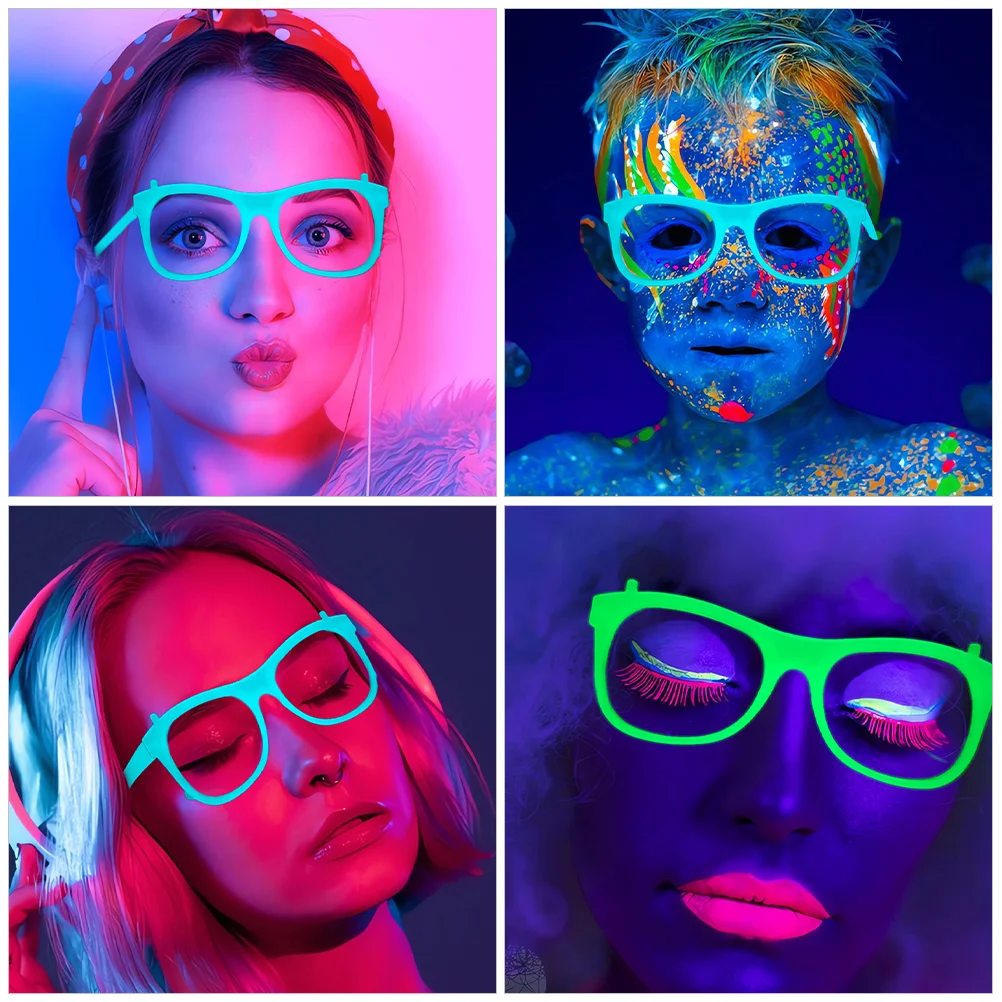 Cadres de lunettes à lueur nocturne, 12 pièces, fournitures de Festival de fête, accessoires de lunettes scintillants, décor d'événements, accessoires de Performance