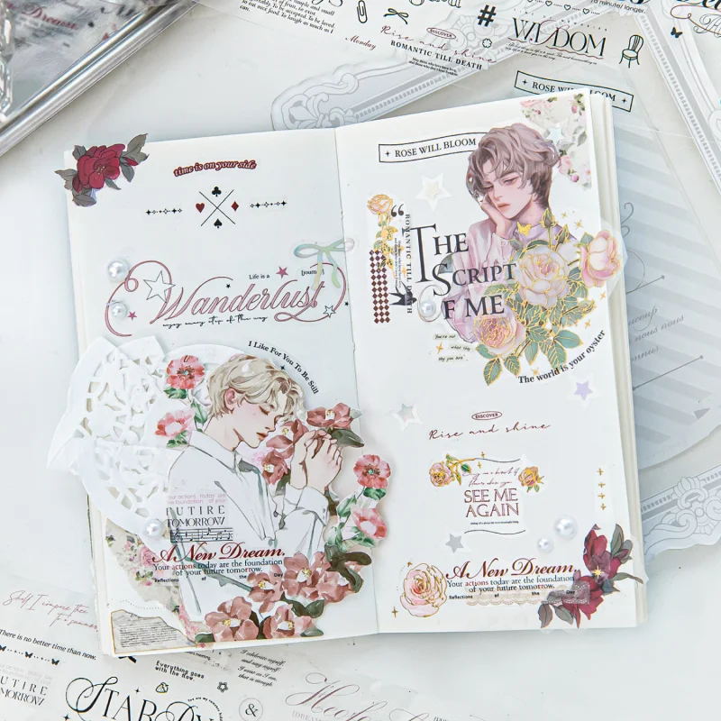 Card Lover 50m*2m 1 Roll [Romantic Overture Series] Simple Fresh Material Circular Stickers Bookkeeping Masking Tape PET Kit