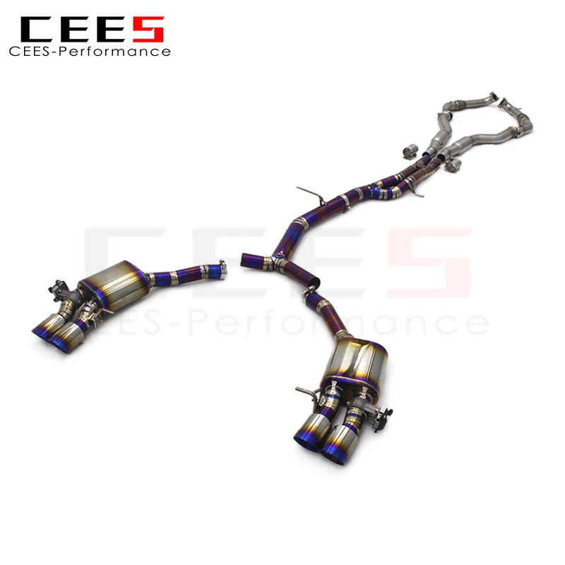 CEES Performance Titanium Valvetronic Muffler Exhaust Pipes for Audi S4/S5 B9 3.0T 2019-2023 Full Catback Tuning Exhaust Escape