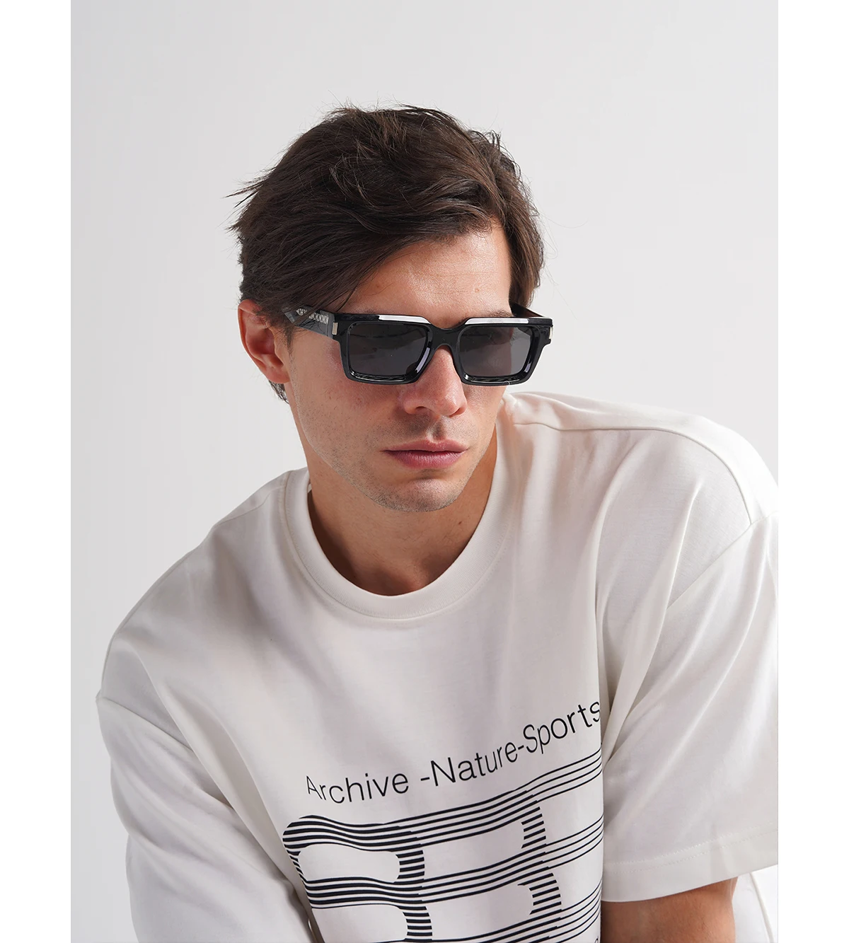 Ruiao 2026 Retro Schwarze Designer-Sonnenbrille Vintage für Damen Luxuriöse Quadratische Rechteckige Herren-UV400-Brille mit Propionat-Einsatz – Detail 4