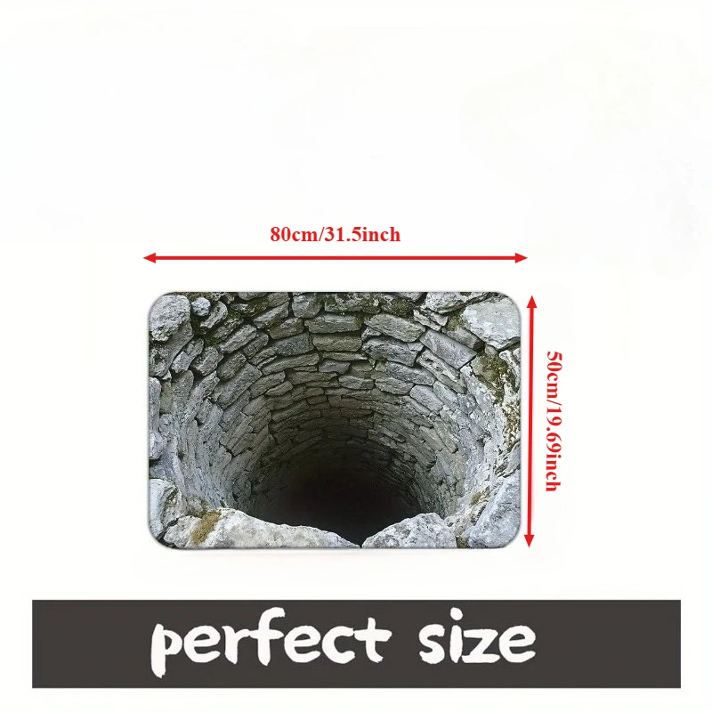 3D Optical Illusion Doormat, 2D Flat Non-Slip Mat,Indoor and Outdoor Use Durable Washble Door Entryway Bedroom Laundry Area