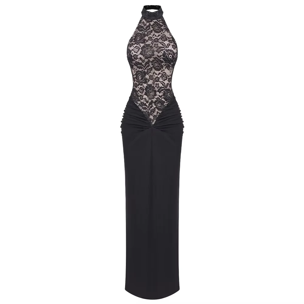 Nieuwe Designer Party Cocktail Jurk Elegante Vrouwen Sexy Backless Kant Zwarte Avond Prom Gown Celebrity Show Stadium Slijtage Vestidos