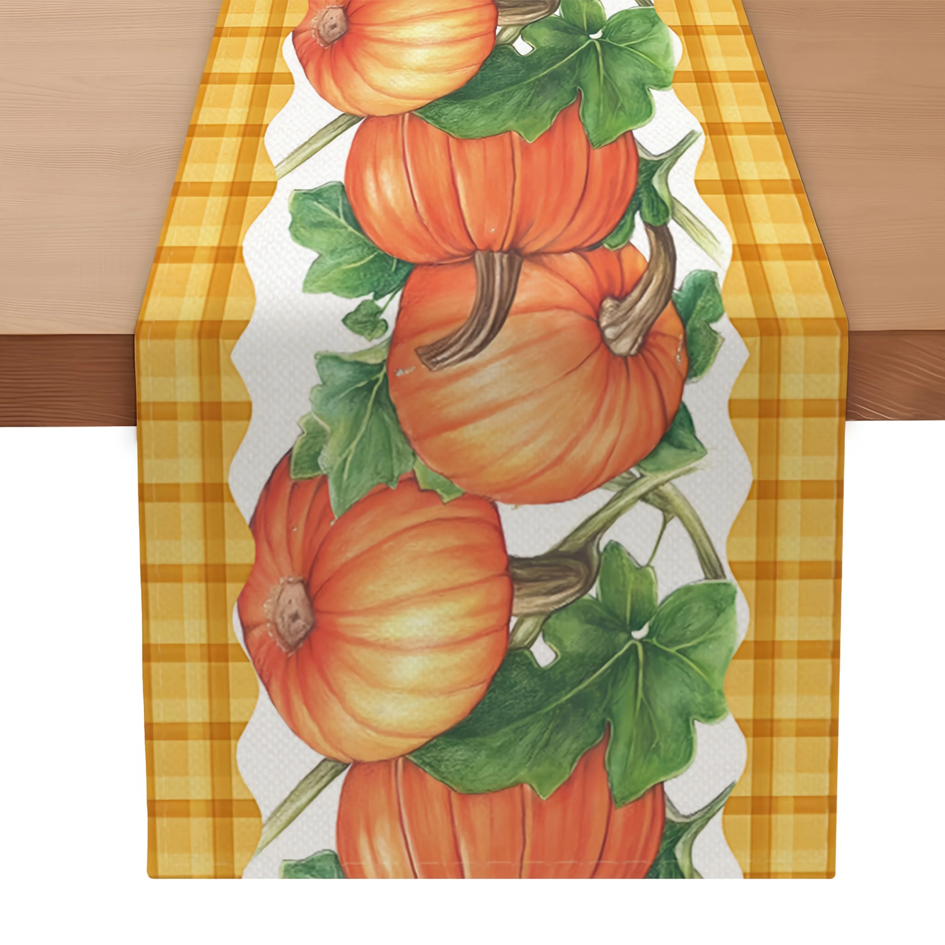 

1Pc Dokriy Autumn Thanksgiving Table Runner - Fresh Orange Pumpkin Design, Suitable for Restaurant, Home, Harvest Party, Pastoral Decor, Market Display.