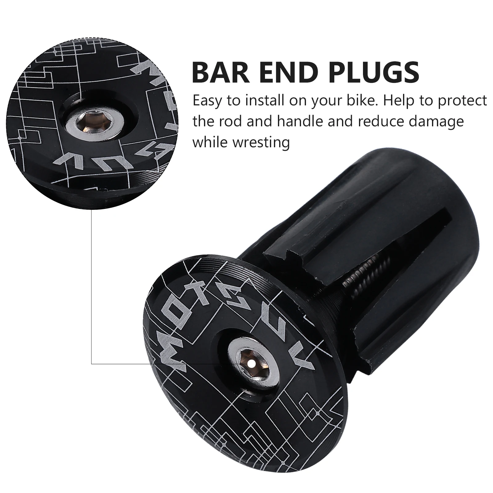 

2pcs Aluminum Alloy Bike Handlebar Plugs Durable Replacement For Road Mountain Fixies Adult Bikes Easy Install Protection