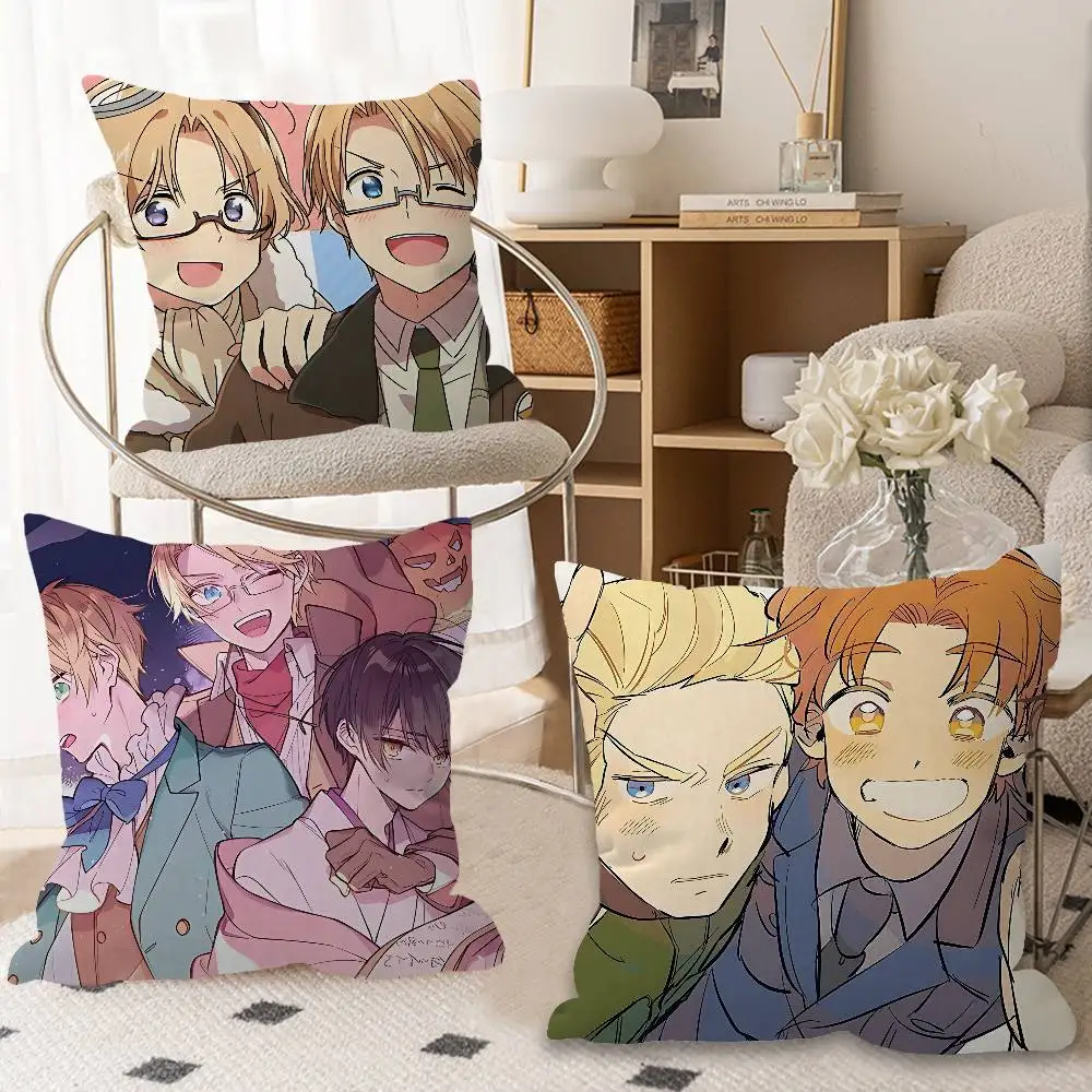 Anime Cartoon Hetalia Axis Powers Cushion Cover Inches Farmhouse Decor Home Throw Pillow Covers for Couch Decorations