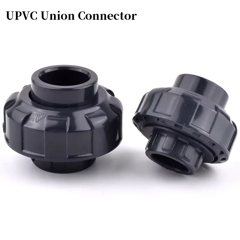 1Pc 20~110mm UPVC Union Water Pipe Connector Garden Watering Irrigation System Tube Joint Aquarium Fish Tank Straight Fittings