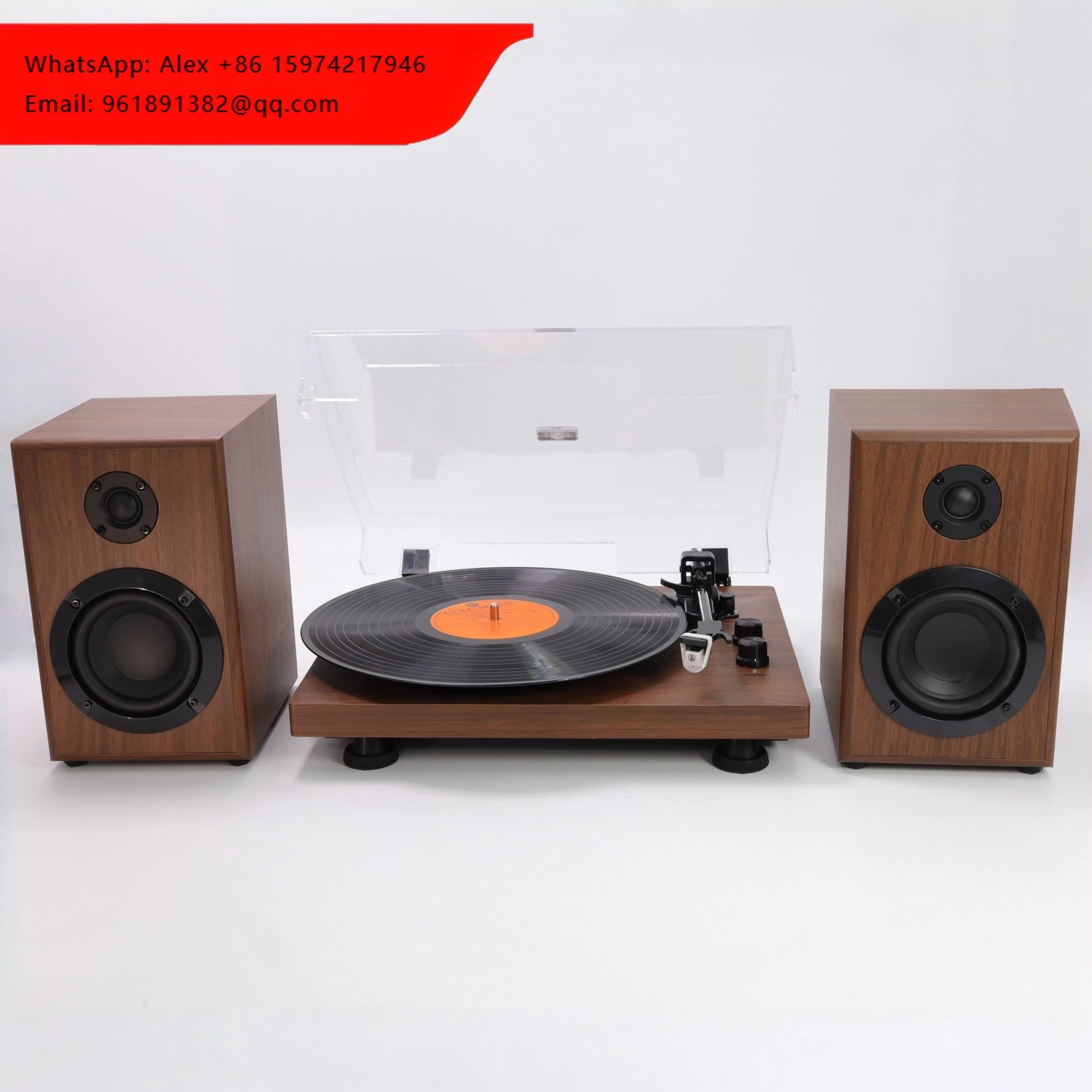 A-T MM Cartridge Phonograph Vinyl Turntable Player OEM/ODM Built In 2 Speakers Factory Supply Vinyl Record Player