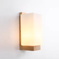 LED Wall Lamp Acrylic Aisle Corridor Light Square Solid Wood Bedroom