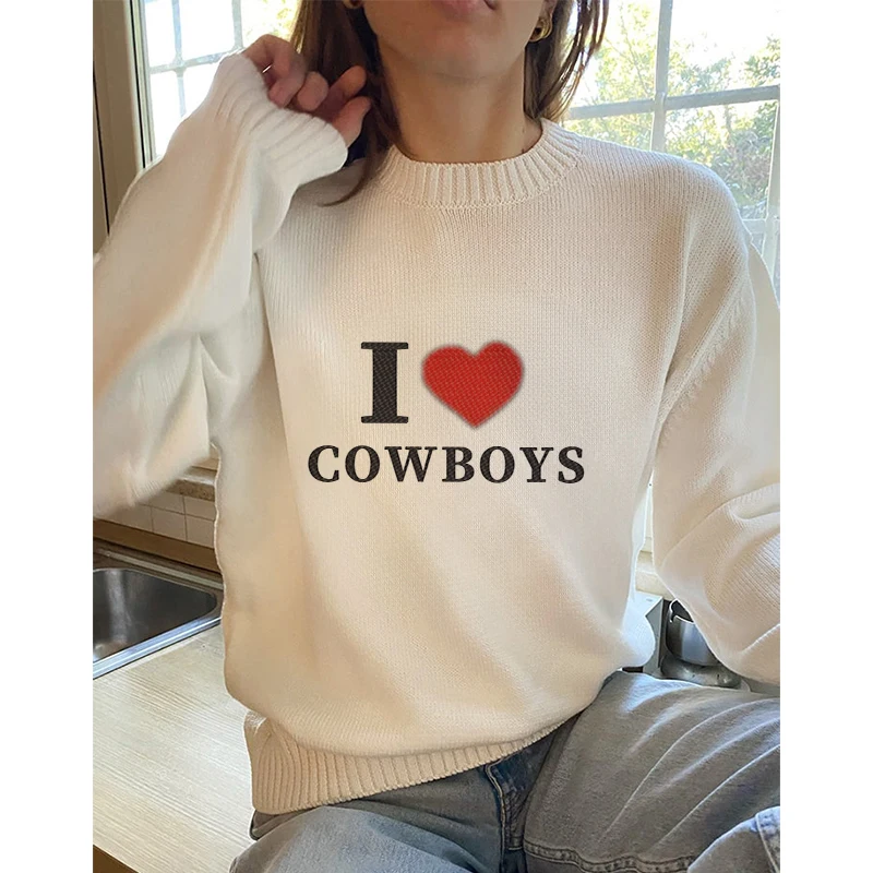 New English Printed White Oversized Pullover Retro Tube Top Women's Sweater Y2k Beautiful Girl Loose Sexy Best-selling Sweater