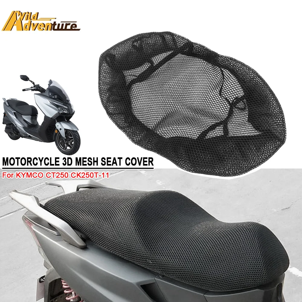 

3D Mesh Motorcycle Seat Cover Breathable Scooter Seat Pad With Anti-Slip Mesh Summer Design Protection For KYMCO CT250 CK250T-11