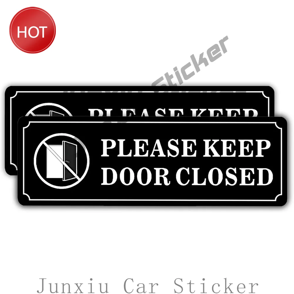 2 Pack Please Keep Door Closed Sign PVC Vinyl Sticker For Doors And Entrance Windows Safety Reminder Decal