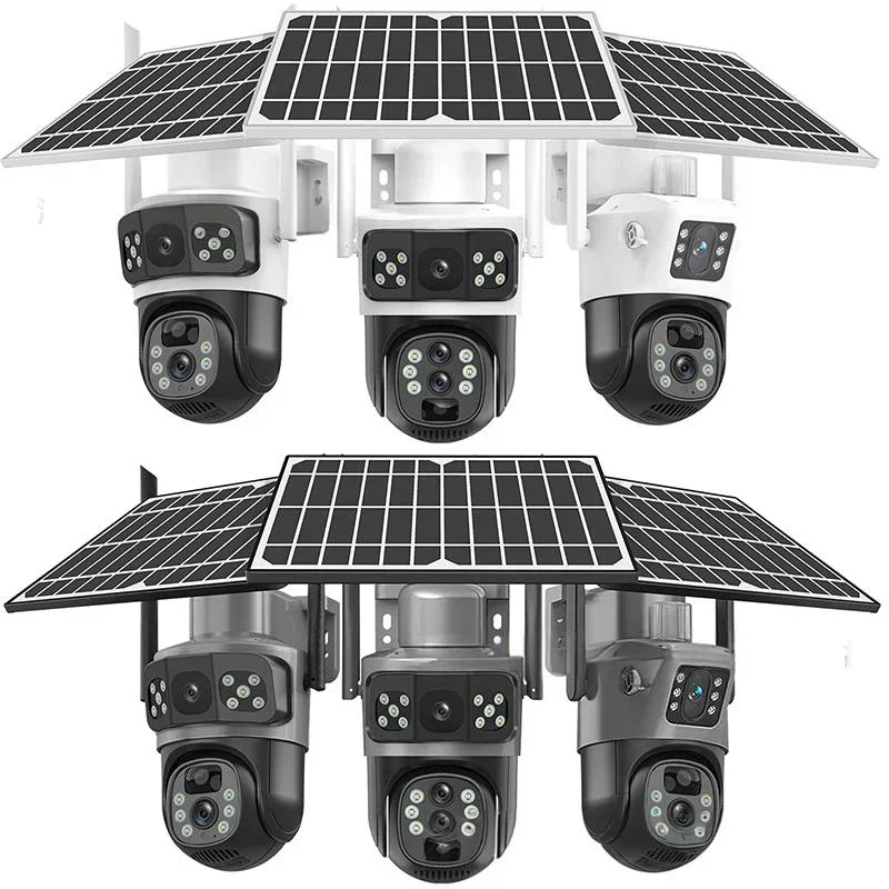 Wireless Outdoor 10X Zoom Triple Lens Dual Screen WiFi IP Camera 10K PTZ Human Auto Tracking Surveillance Cameras Monitor Cam