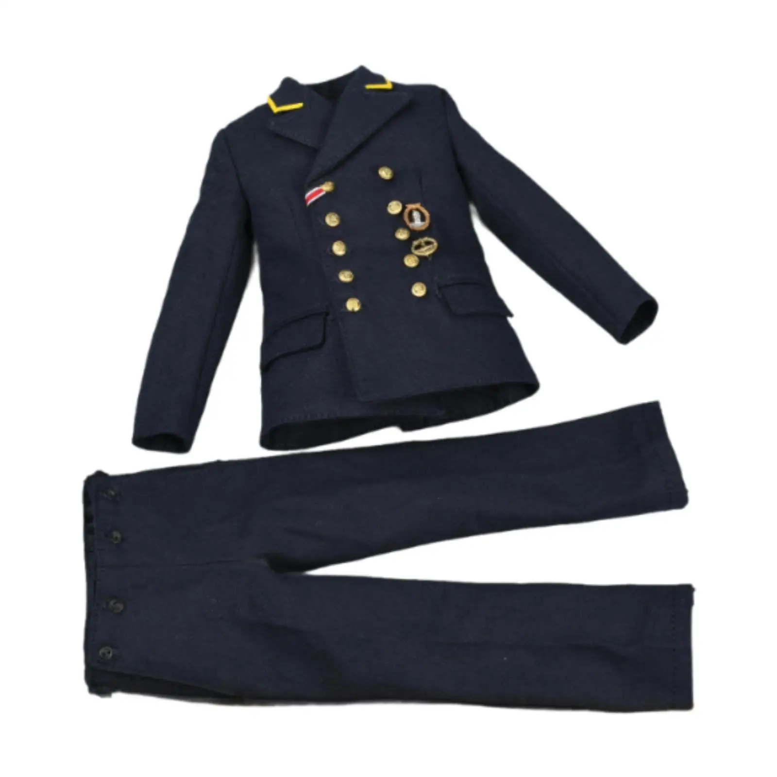 2Pcs Fashion 1/6 Uniform Full Set Mini Jacket and Pants Model Costume for 12in Doll Model Dress up Figures Body Accessories