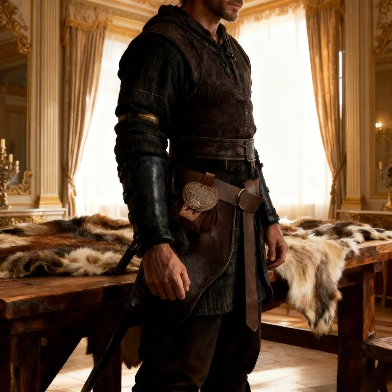 กระเป๋าวายกิ้งพร้อมแผ่นดิสก์ กระเป๋าคาดเอวสไตล์ยุคกลาง อุปกรณ์ประกอบคอสเพลย์