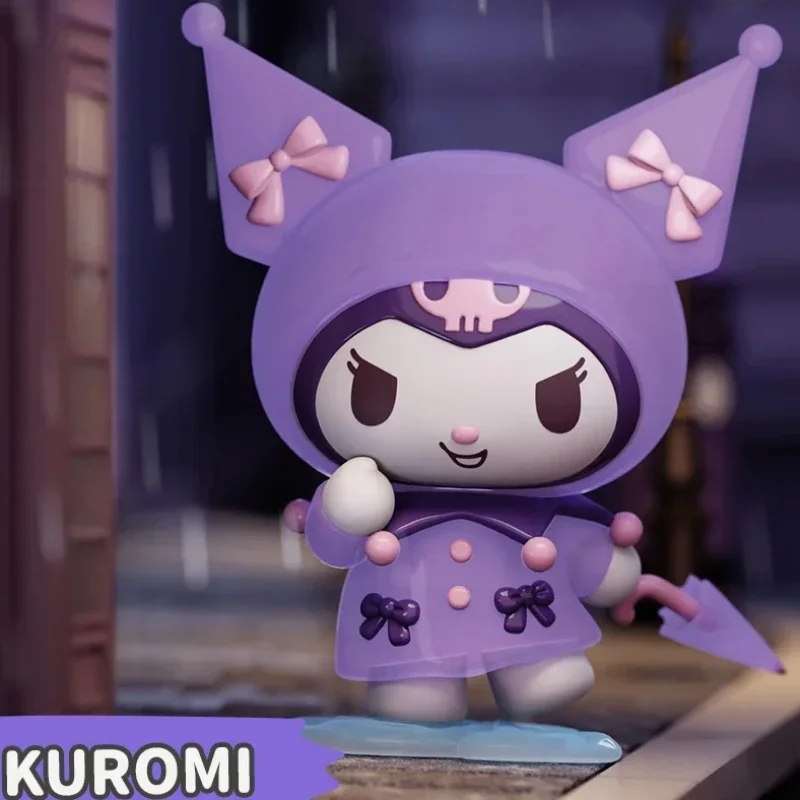 Sanrio Rainy Days Series รูปน่ารัก Pochacco Kuromi Melody Action Figurine อะนิเมะรูปปั้นของเล่นคริสต์มาสของขวัญ