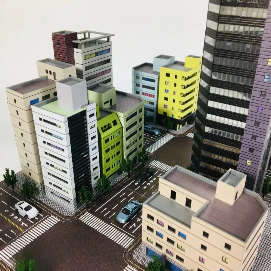 1:300 Scale Diorama Architectural Model City Building Street Scene Model Set Simulation Architectural Display Model