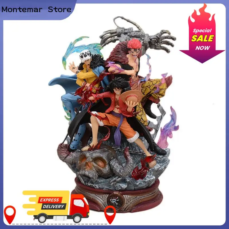 

Anime One Piece Figurine Three Captain Trafalgar Law Luffy Eustass Kid Pvc Action Figure Decoration Collection Model Toys Gifts