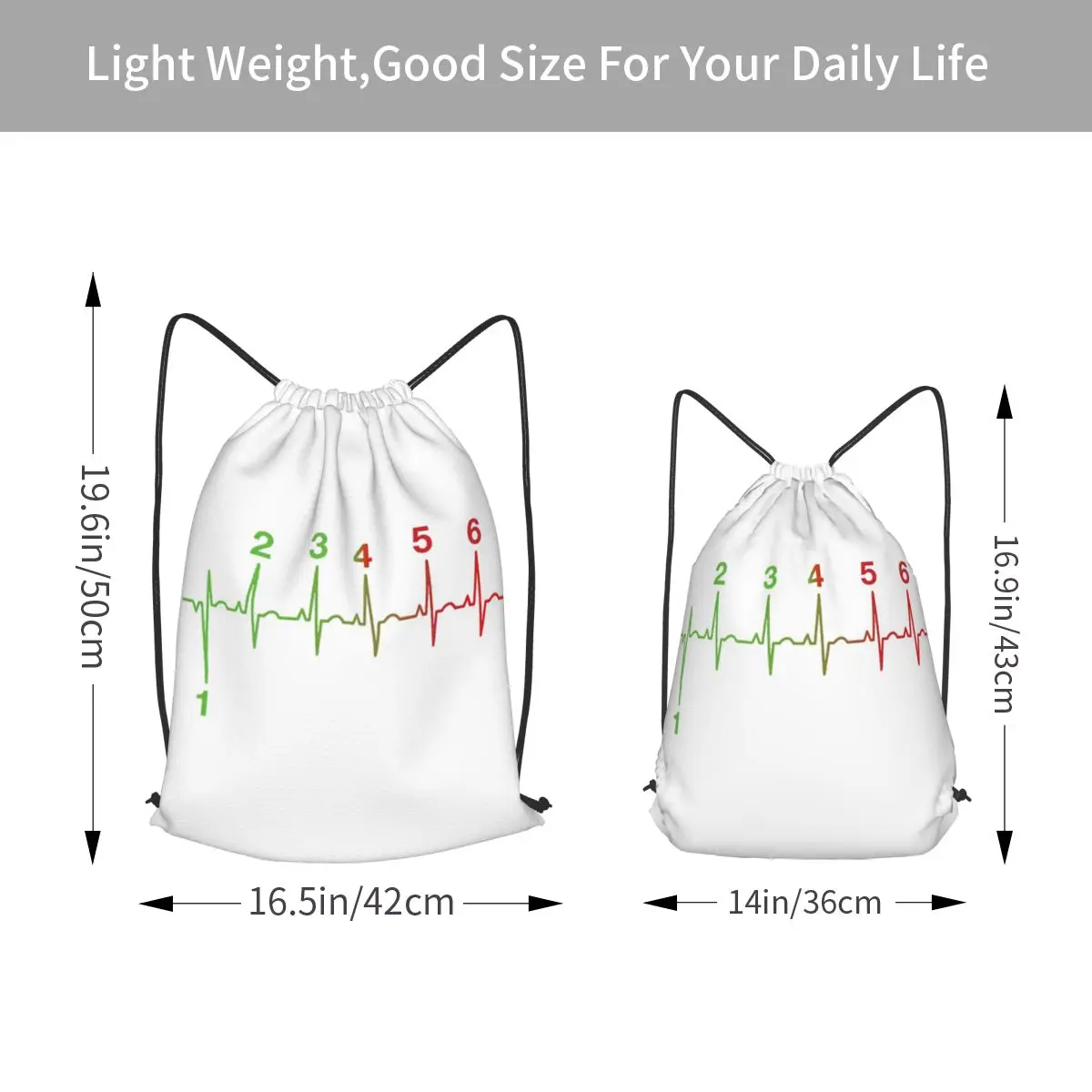 Motorcycle Heartbeat Gear Shift RPM EKG Backpacks Portable Drawstring Bundle Pocket Sports Bag Book Bags for Man Woman Students