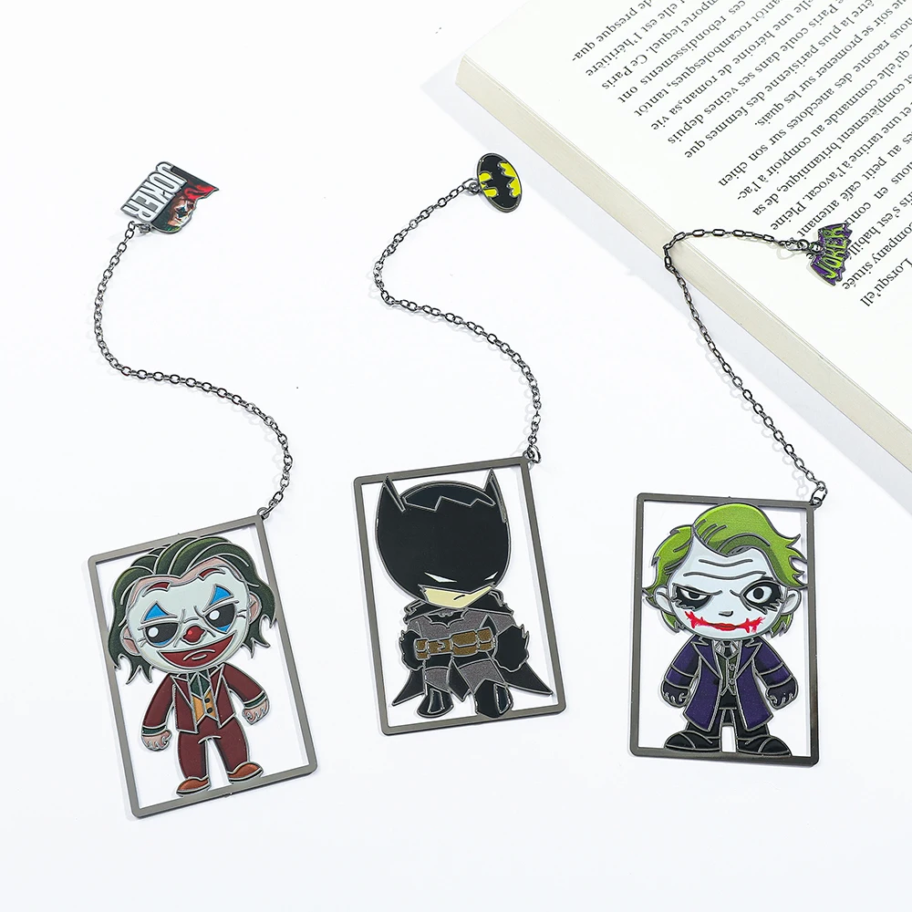 

Joker & Batman Metal Bookmark with Chain Pendant Movie Lovers Movie Going Gift Birthday Gift for Friends Family