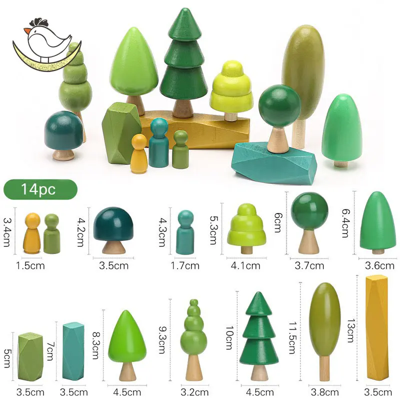 Houten Bos Macarons Montessori Speelgoed Nordic Baby Massief Houten Blok Bouw Speelgoed Waldorf Stapelen Stenen Blokken Montessorri