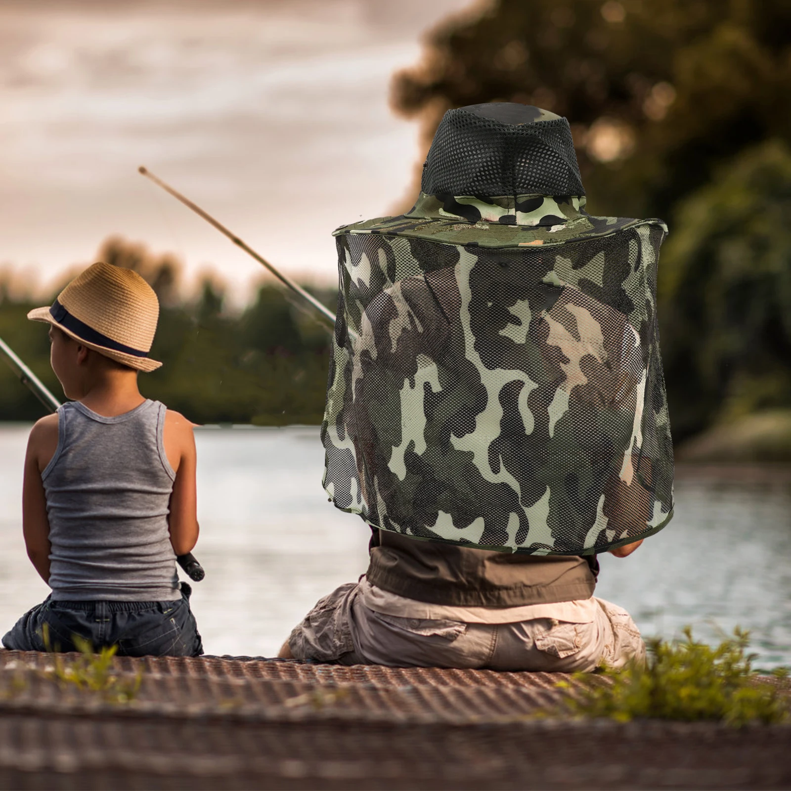 

Camo Mesh Hat For Men Women Foldable Wide Brim Sun Shade Cap Outdoor Visor Summer Use Fishing Hiking Camping Travel