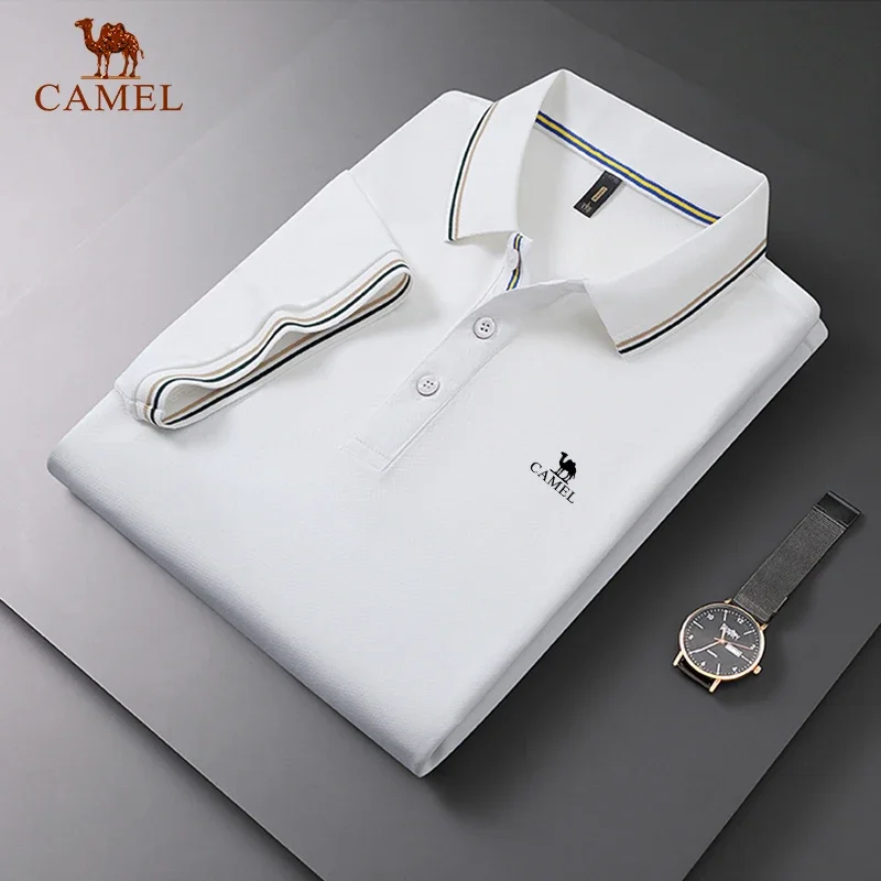 

Summer New Embroidered CAMEL Short Sleeved Polo Shirt for Men's High Quality Fashion Business Leisure Comfortable Cool Shirt Top