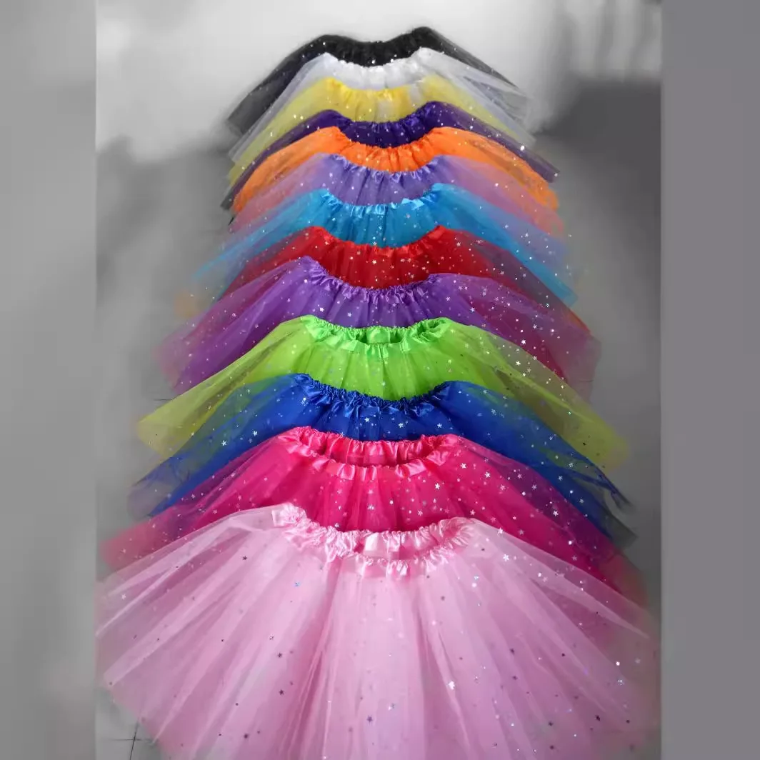 

Газовая юбка-пачка для взрослых, женская юбка длиной f со звездами и блестками, сезон весны 2025 года, другой материал 00%