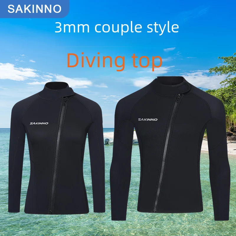 

Diving Top Men's and Women's Warm Surfing Split Long-Sleeved Top Adult Sun Protection Snorkeling Jellyfish Suit Thickened Diving