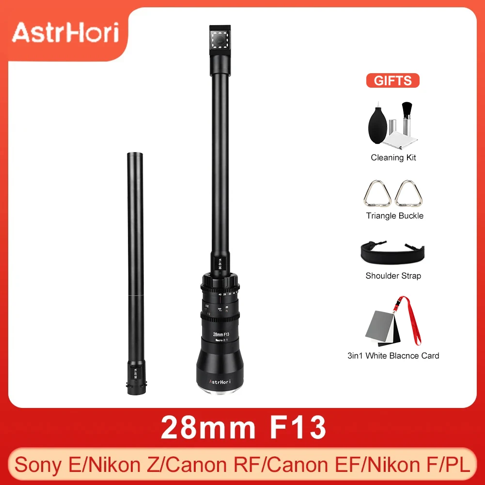 

AstrHori 28mm F13 Macro 2x Full Frame 90° Waterproof Probe Camera Lens for Leica L PL Sony E Nikon F Canon RF EF Nikon Z Fuji XF