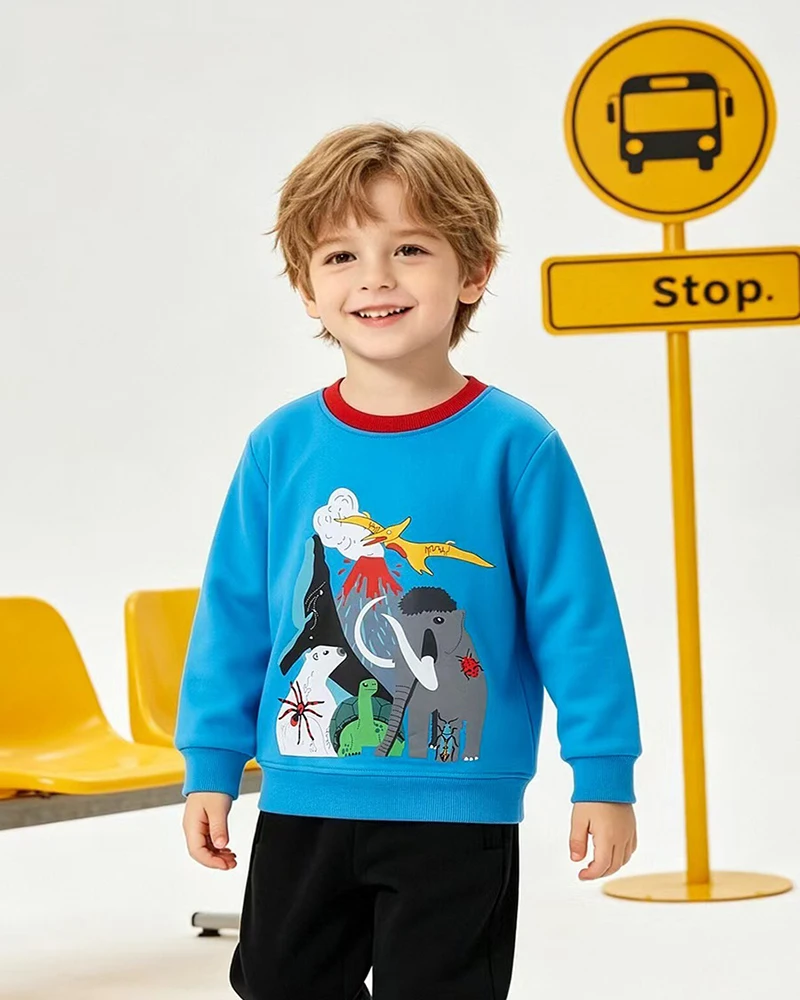 Little maven 2026 Herbst Frühling Oberteile Kinderkleidung Neue Cartoon-Tier-Sweatshirts Hoodies 2-7 Jahre – Detail 4