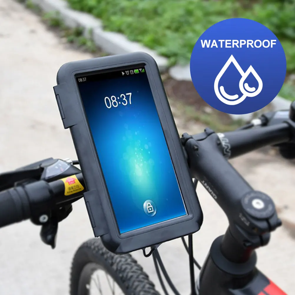 

Motorbike Phone Holder Bike Smartphone Rack Adjustable Support Waterproof ABS Metal St Rotatable H Mount Black Motorcycle