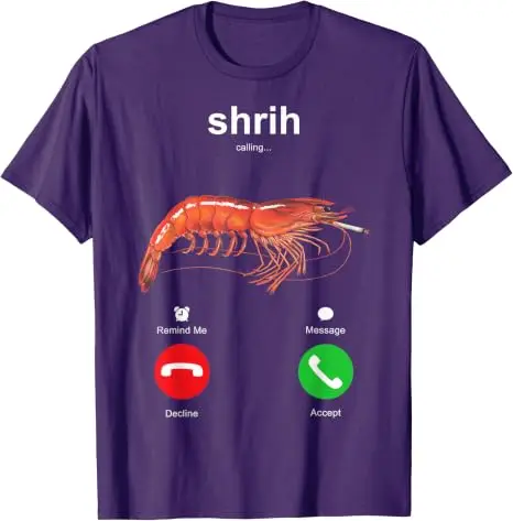 Shrih Calling Smoking Shrimp Lustiges Meeresfrüchte-Meme-T-Shirt Y2k Meeresfrüchte-Liebhaber, Krebstier-Fans Persönlichkeits-Sarkasmus-Sprücher-T-Shirt – Detail 19