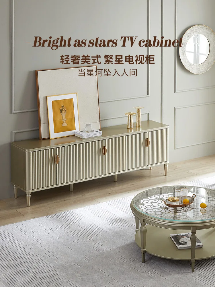 طاولة قهوة أمريكية فاخرة من الخشب الصلب حديثة فرنسية بسيطة وخزانة تلفزيون وخزانة أثاث غرفة المعيشة حسب الطلب