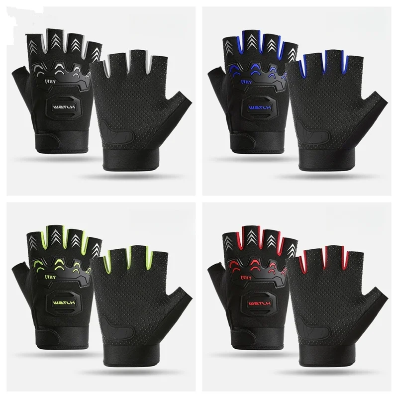 

Breathable Motorcycle Cycling Gloves Body Building Fitness Half Finger Gloves Non-slip Wear-resistant Gym Motocross Racing Glove