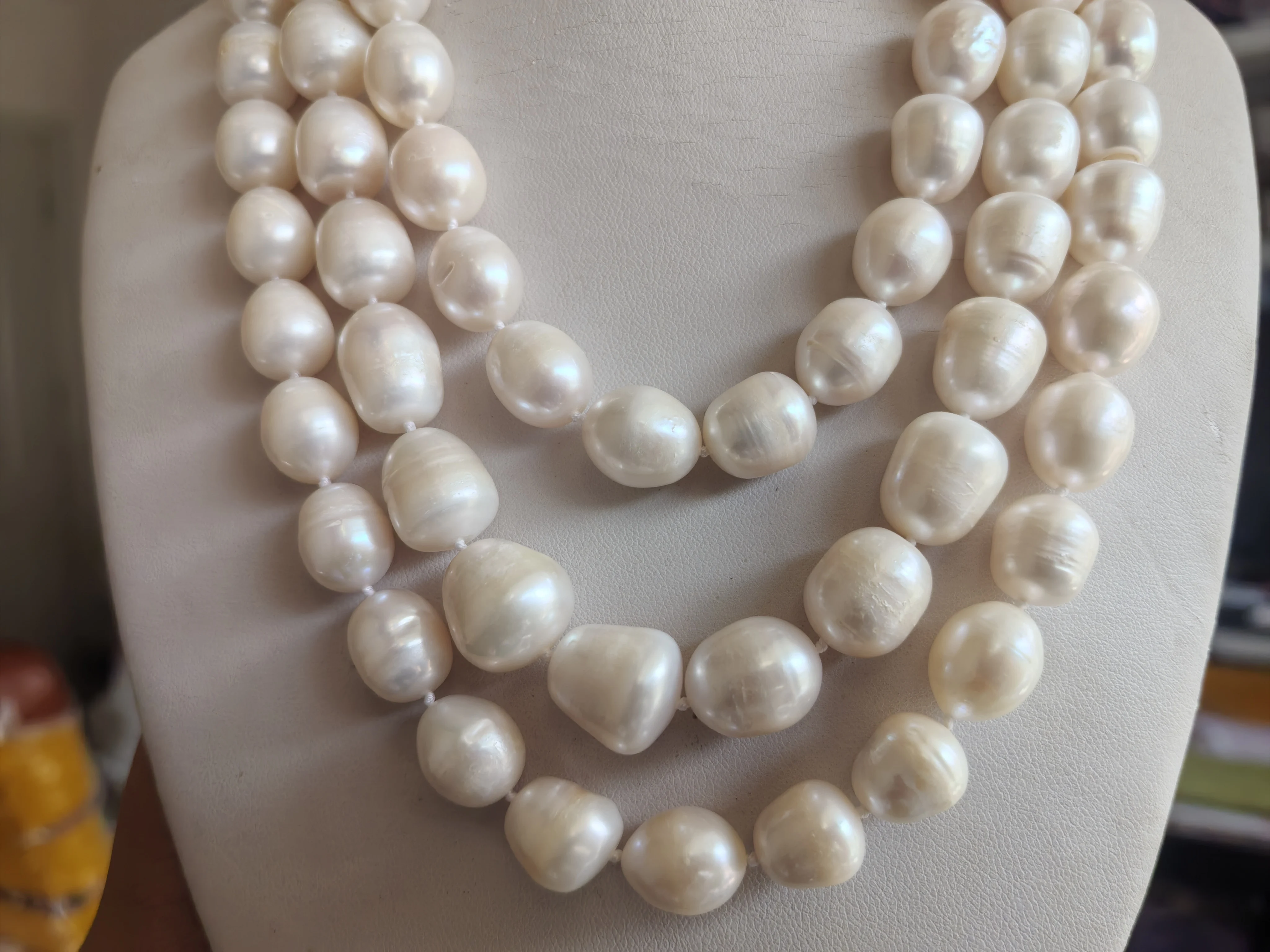 long Baroque AAA+11-13mm Natural seawater south sea white Pearl Necklace 18inch 36in 54inch