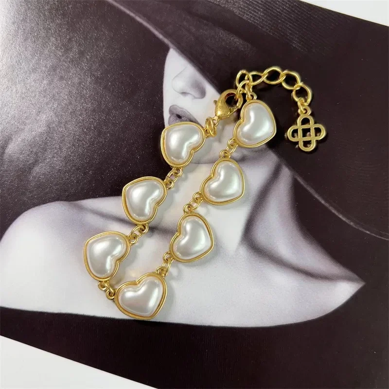 Fashion Jewerly Vintage Matte Blue Heart Bracelet for Women, Dreamy Atmosphere with Rhinestones Unique Birthday Gifts
