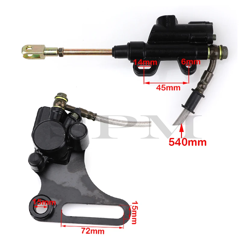 15mm Rear Disc Brake System Caliper Pad for 110cc 125cc 140cc CRF XR SSR Pit Dirt Bike ATV Hydraulic Rear Brake Caliper