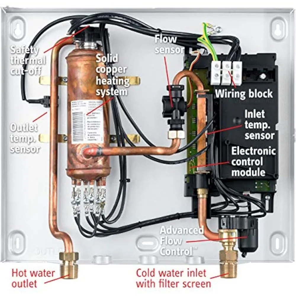 Stiebel-Chauffe-eau électrique sans réservoir Eltron, Templa 12 Plus, Eau chaude à la demande, Cuillère à soupe, Blanc