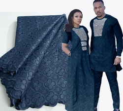 Zhenguiru Nigerian Swiss Lace Fabric High Quality 2025 African Dry Cotton Fabric and Lace Men Wedding Dress for Sewing A3808