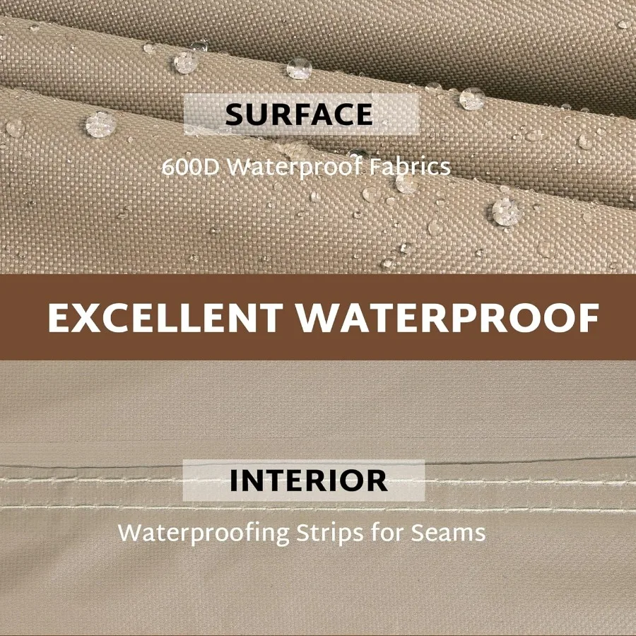 غطاء مقطعي خارجي من iBirdie مقاس 100 × 100 بوصة 99 × 98 97 × 96 L على شكل أريكة فناء مقاومة للماء ومقاومة للعوامل الجوية 600D شديدة التحمل G