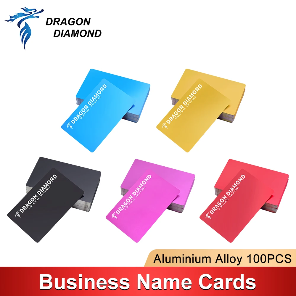 100PCS/LOT Business Name Cards Red/Black/Purple/Blue Aluminium Alloy Metal Sheet Testing Material for Laser Marking Machine