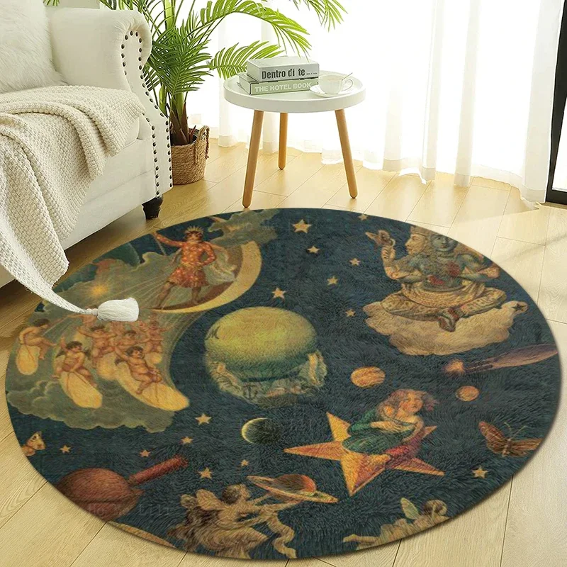 Crush Pumpkin Mellon Collie And Infinite Sadness Artwork Round Mat Non Slip Flannel Floor Rugs By Ho Me Lili