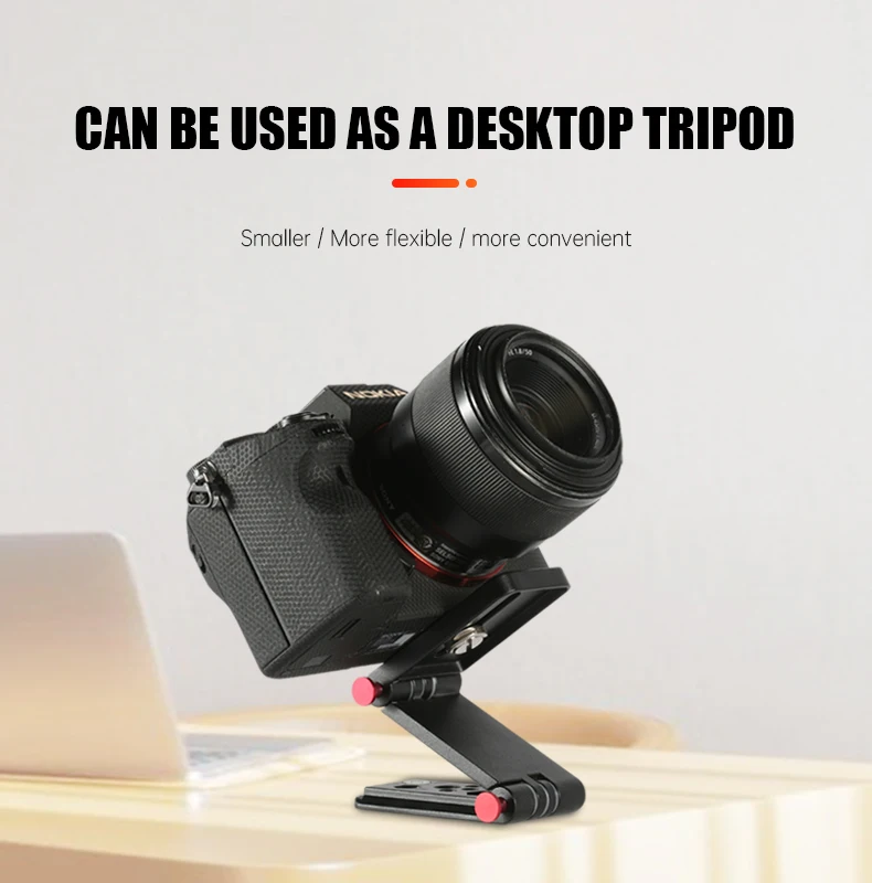 Upgraded Z-Flex Tilt Folding Tripod Head for Canon Nikon Sony DSLR Camera Camcorder Smartphones Aluminum Folding Head